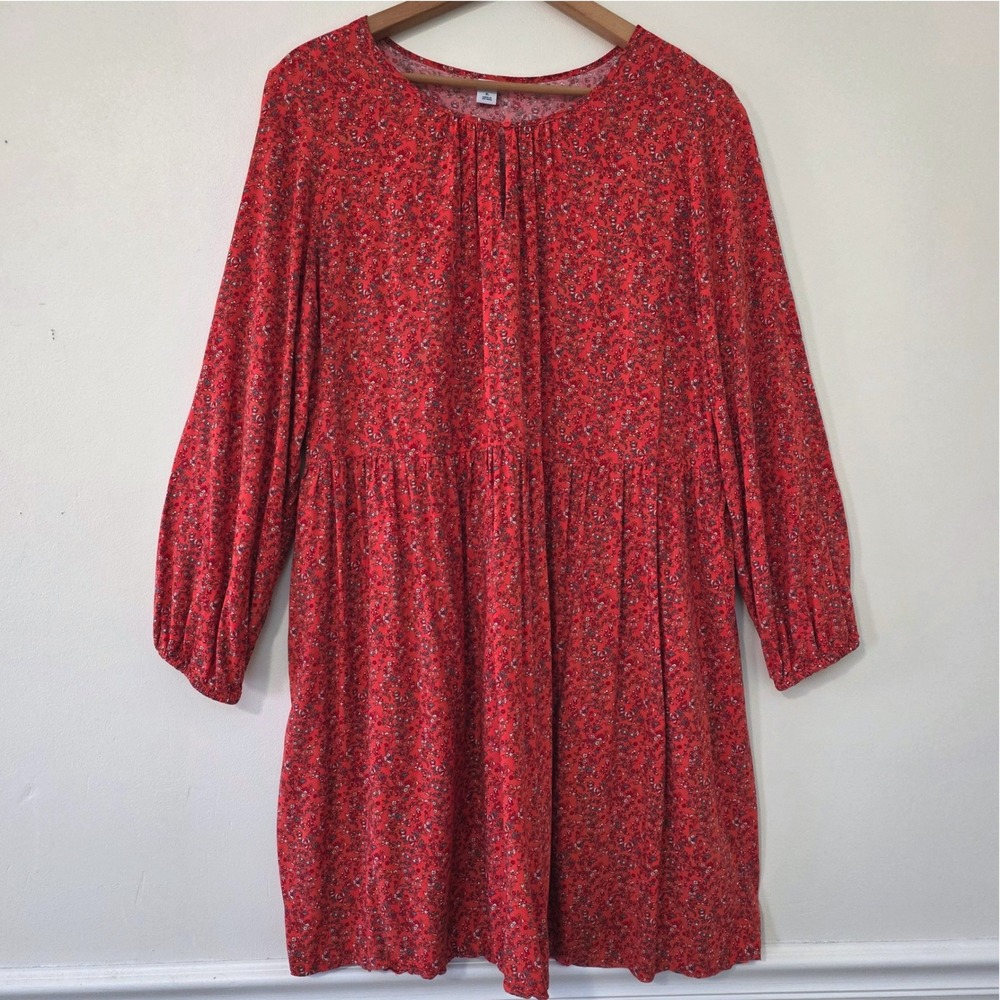 Old Navy Ditsy Floral Babydoll Puff Sleeve Mini Dress‎ Sz XL Flowy Boho Hippie
